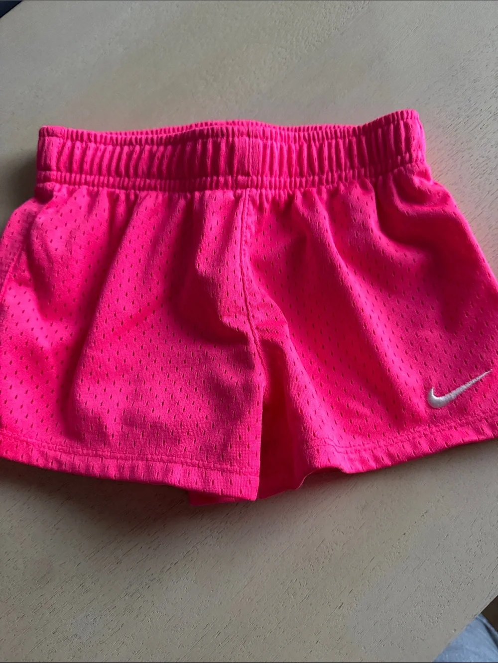 Nike Girls Neon Pink Mesh Athletic Shorts